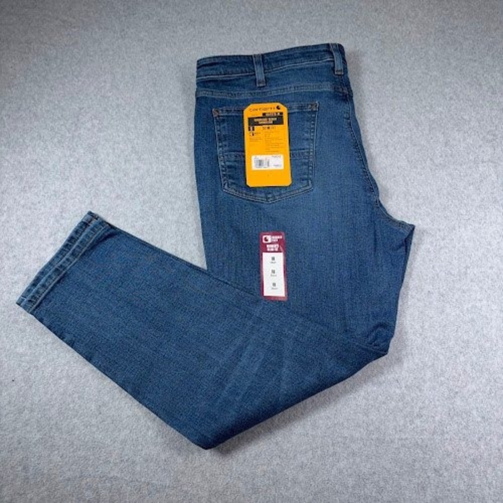 Carhartt Rugged Flex Slim Fit Tapered Jeans Women 18 Short Blue NWT‎ BD4976-W